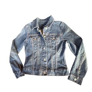GAP Stretch Denim Jacket Blue Classic Trucker‎ Style Size S